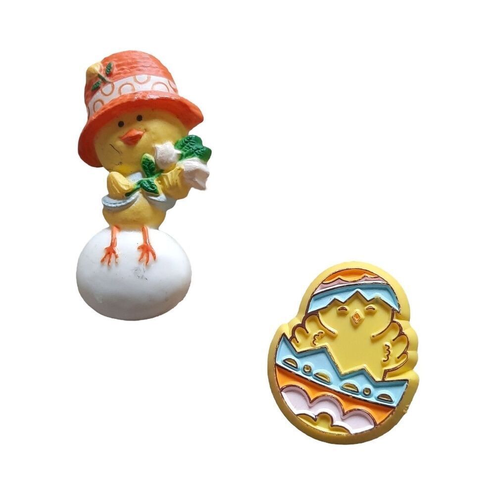 Hallmark Yellow & Orange Chick Brooches - Set of 2